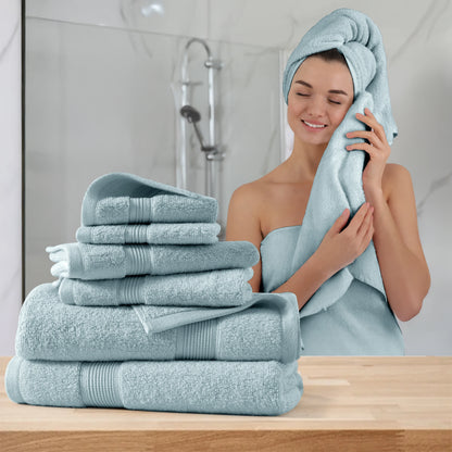 Lux Decor 6-Piece Bath Towel Set – 100% Cotton, 525 GSM, Ultra-Soft &amp; Absorbent