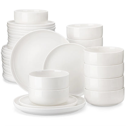 MALACASA Ceramic Porcelain Dinnerware Set With Plates And Bowls