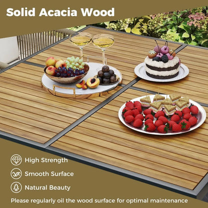 5 Pieces Patio Dining Set Outdoor Rectangular Table and Chairs Furniture Set