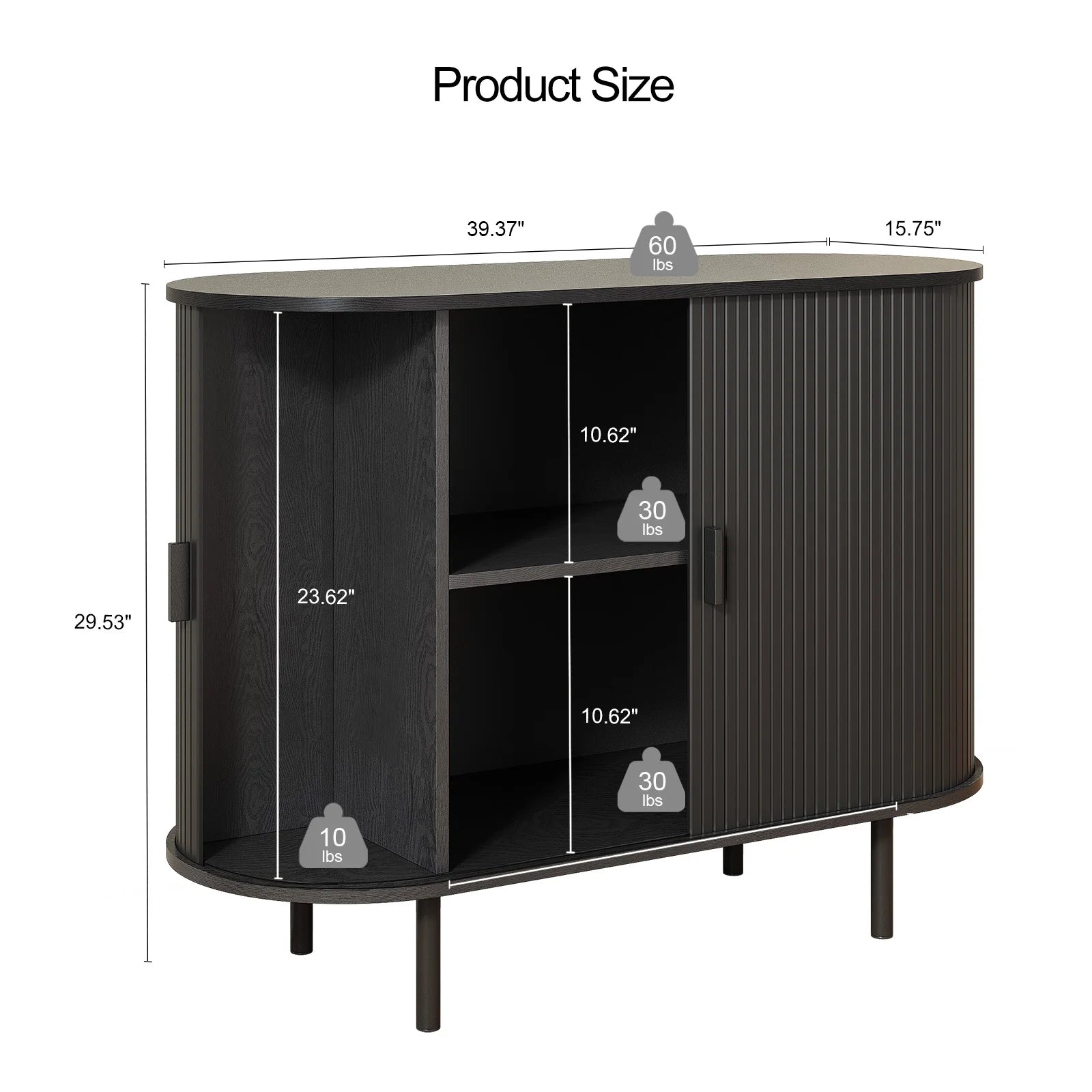 Sideboard Buffet Cabinet with Storage,40" Storage Cabinet with Sliding Door &amp; Adjustable Shelf,Coffee Bar Cabinet Console Table