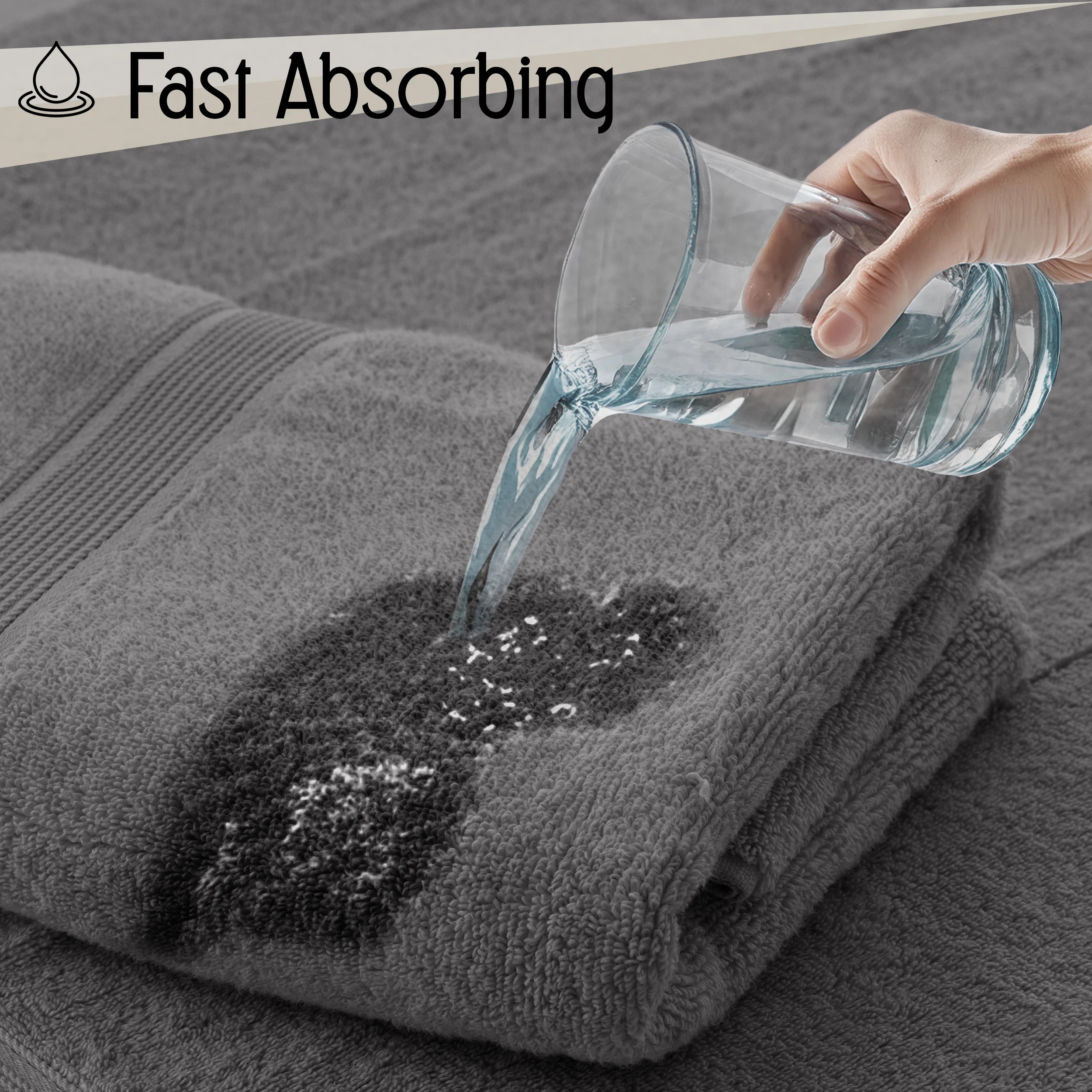 Lux Decor 6-Piece Bath Towel Set – 100% Cotton, 525 GSM, Ultra-Soft &amp; Absorbent