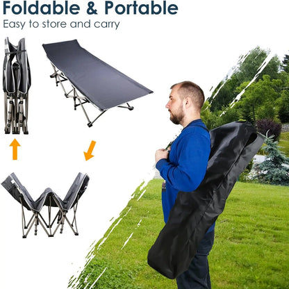 Foldable Portable Outdoor Lounge Chair With Foam Mattress For Garden