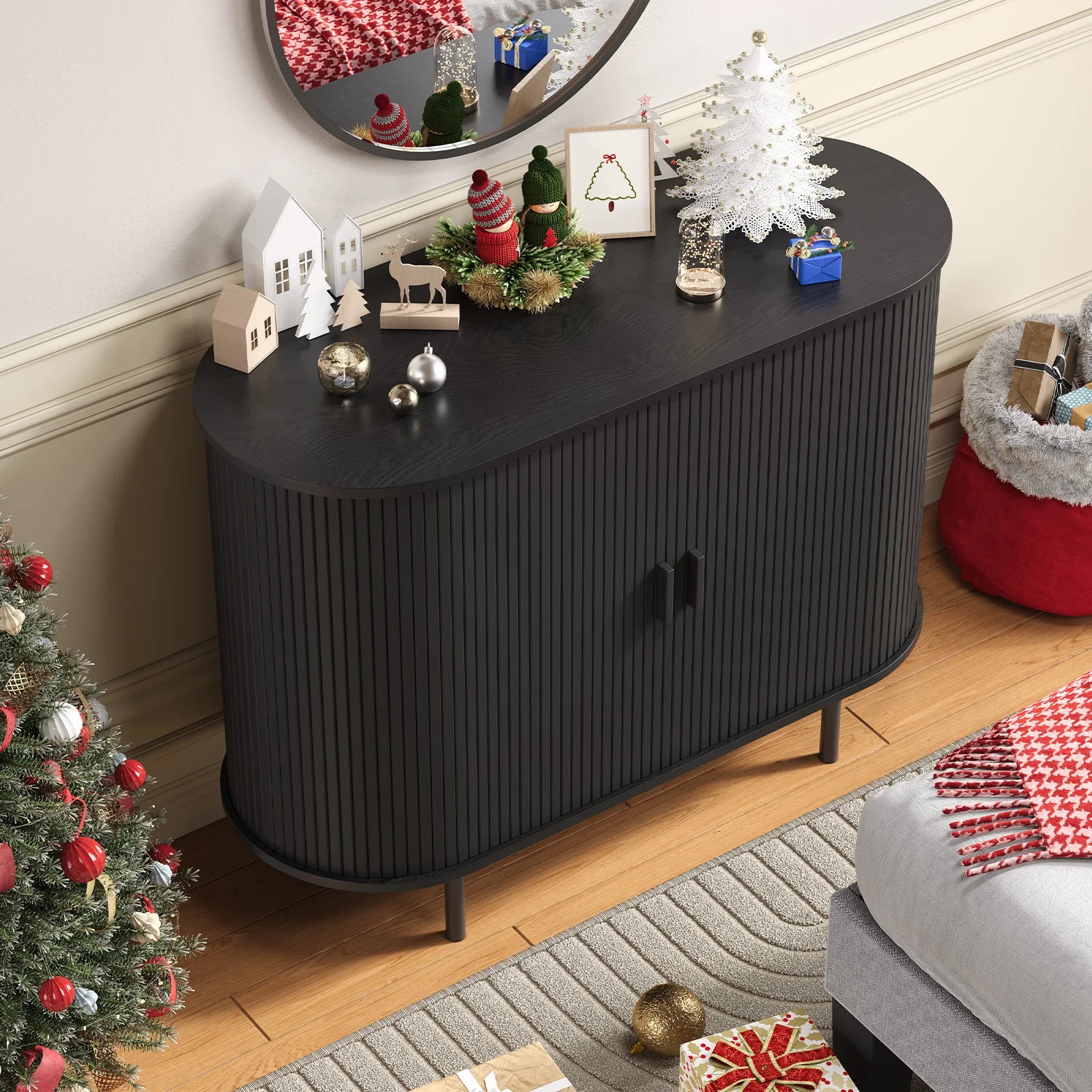 Sideboard Buffet Cabinet with Storage,40" Storage Cabinet with Sliding Door &amp; Adjustable Shelf,Coffee Bar Cabinet Console Table