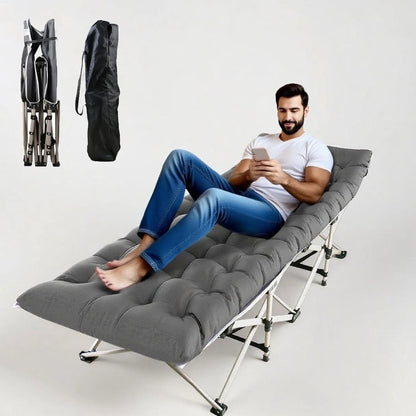 Foldable Portable Outdoor Lounge Chair With Foam Mattress For Garden