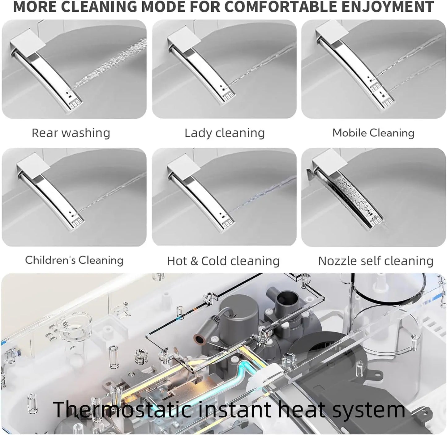 Elongated Smart Toilet with Bidet Built in, Foam Dispenser, Instant Warm Water, One-Piece Toilet with Dual Auto Flush in 1.28GPF