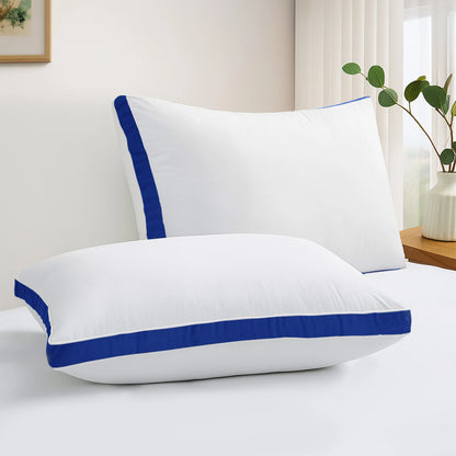 Lux Décor Bed Pillows- Set of 2 - Hotel Quality Gusseted Down Alternative Pillows for Back, Stomach or Side Sleepers
