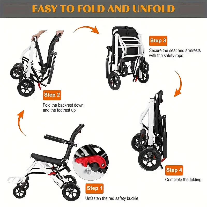 Large size Portable Folding Transport Wheelchair,Transport Wheelchair Lightweight Foldable,Tran Sport Wheelchairs Lightweight