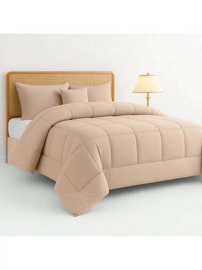 Lux Décor 5-Piece Comforter Set –All in one Bed in a Bag - Includes Comforter, 2 Shams, Decorative Pillow &amp; Bed Skirt