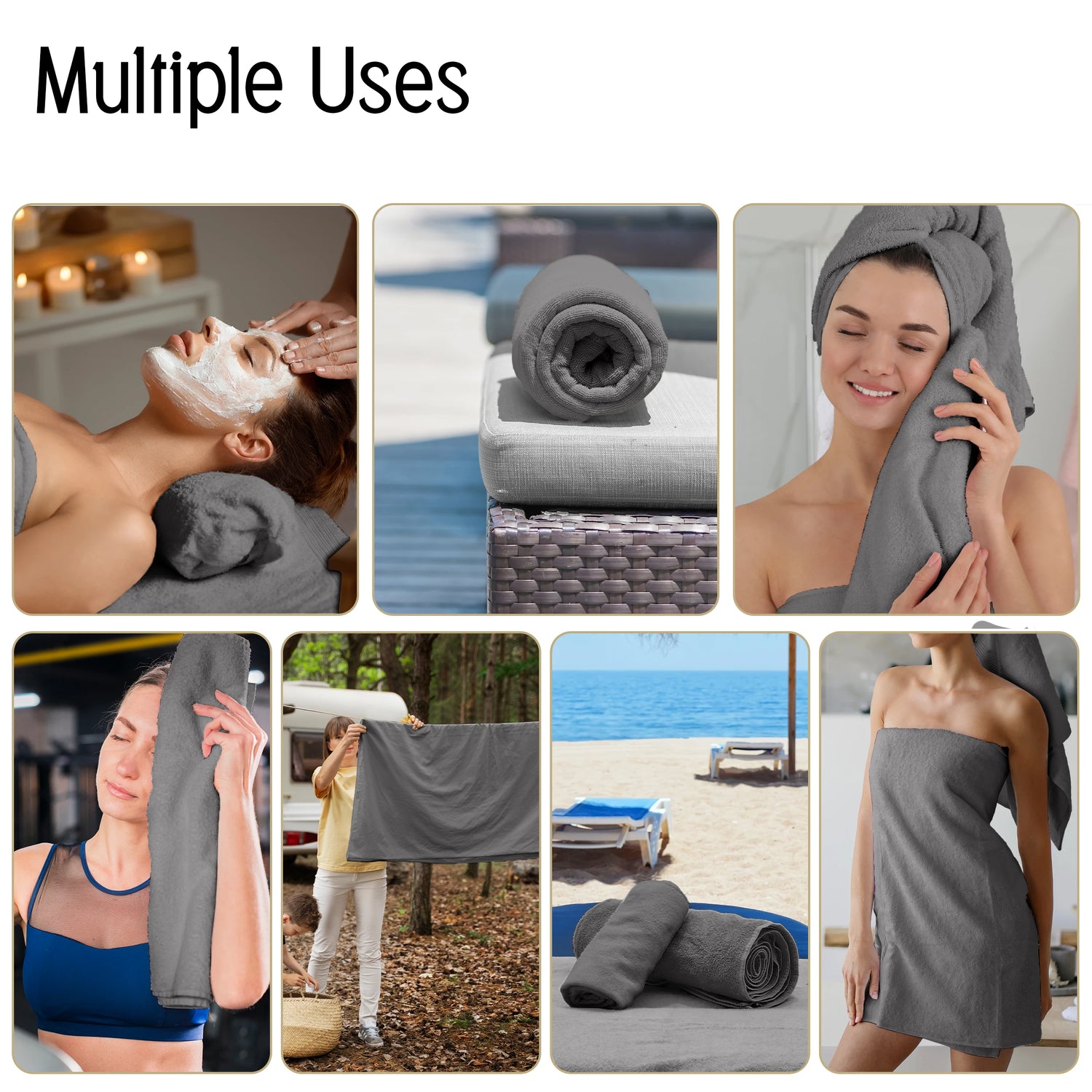 Lux Decor 6-Piece Bath Towel Set – 100% Cotton, 525 GSM, Ultra-Soft &amp; Absorbent