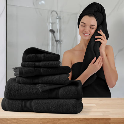 Lux Decor 6-Piece Bath Towel Set – 100% Cotton, 525 GSM, Ultra-Soft &amp; Absorbent