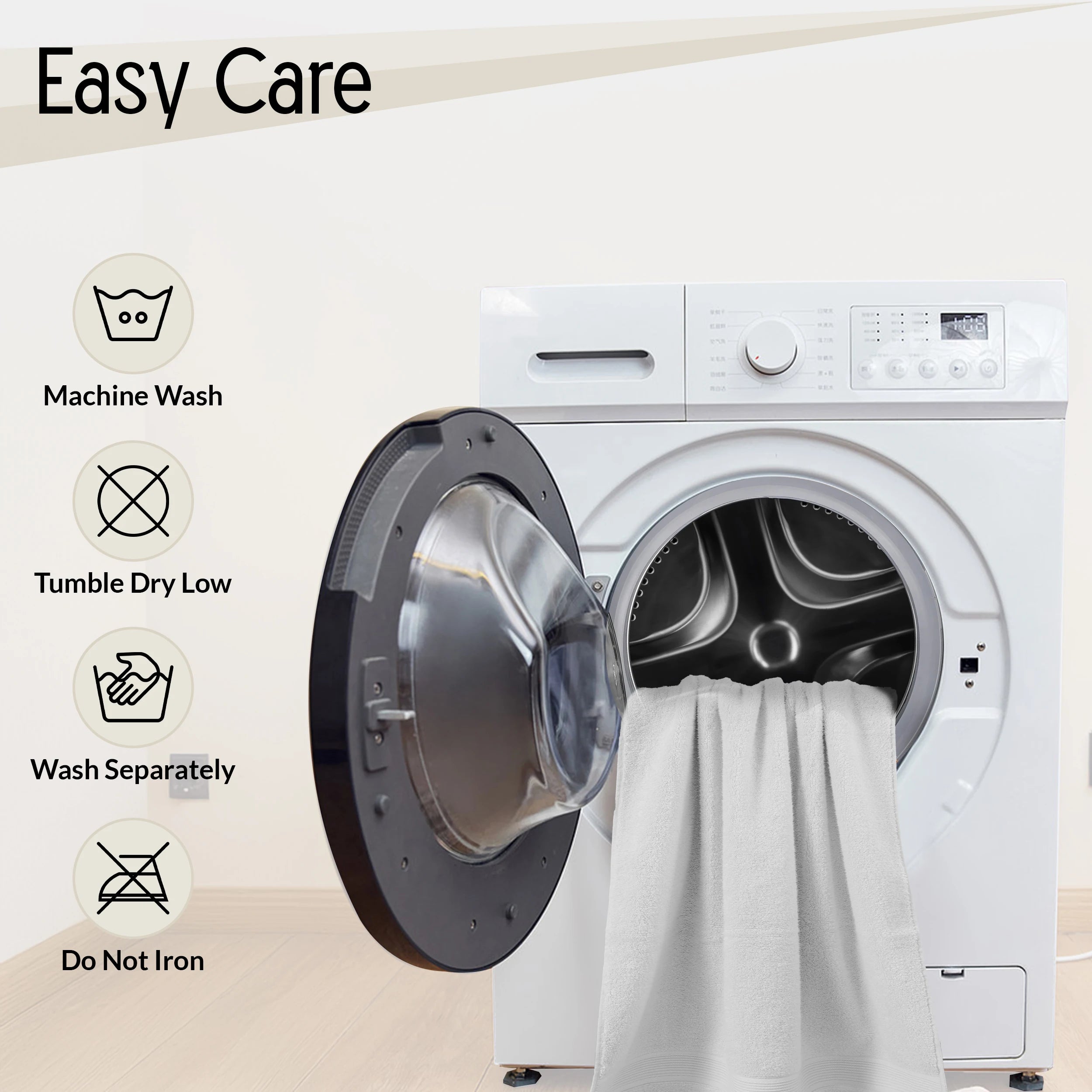 Lux Decor 6-Piece Bath Towel Set – 100% Cotton, 525 GSM, Ultra-Soft &amp; Absorbent