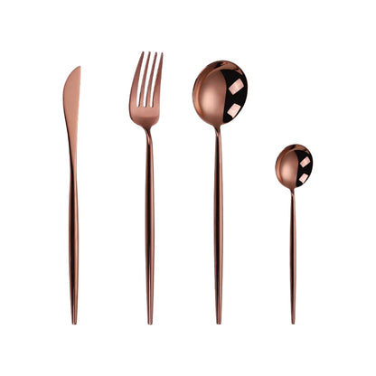 Gold Cutlery Set Forks Spoons Knives Tableware Steel Cutlery Set Stainless Steel Dinnerware Set Spoon Knife Fork Custom Logo