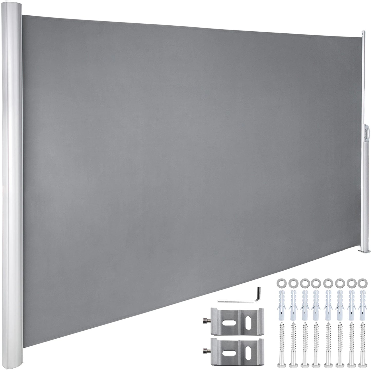 SucceBuy Retractable Side Awning Outdoor Patio Screen Fence Privacy Divider Garden  Pool Patio Terrace Sun Shade Wind Screen