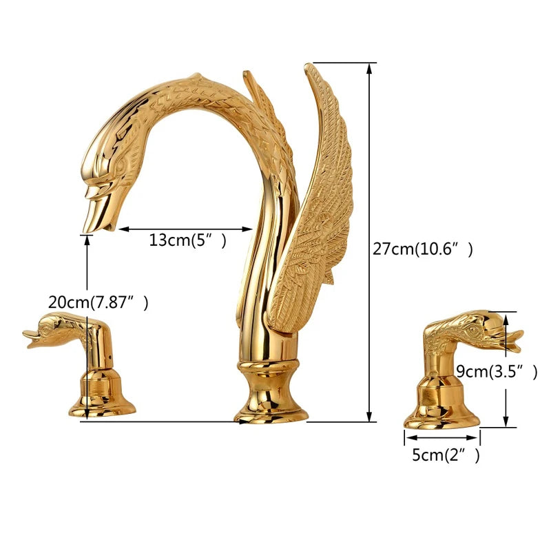 SHBSHAIMY Swan Shape Widespread Bathtub Faucet Mixer