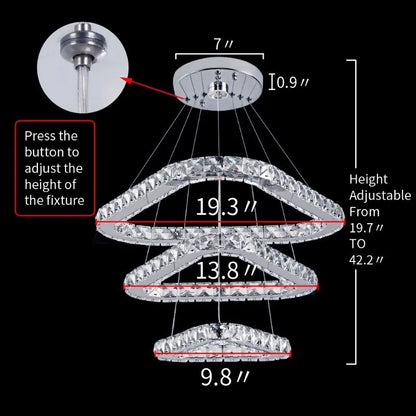 Luxury K9 Crystal Led Modern Pendant Light Chandelier DIY Shape Nordic Ceiling Lamp Lustre Living Dining Room Hang Decor Fixture
