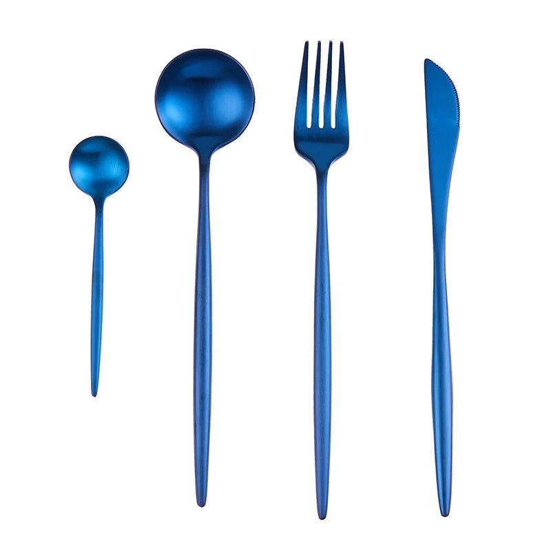 Gold Cutlery Set Forks Spoons Knives Tableware Steel Cutlery Set Stainless Steel Dinnerware Set Spoon Knife Fork Custom Logo