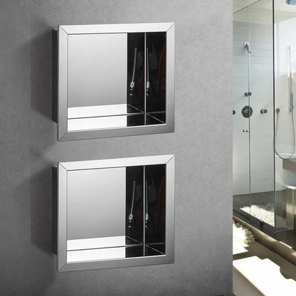 304 Stainless Steel Concealed Install Bathroom Storage Shelf Shower Organizer Storage Rack  Inside Wall Mounted Bathroom Shelf