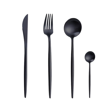 Gold Cutlery Set Forks Spoons Knives Tableware Steel Cutlery Set Stainless Steel Dinnerware Set Spoon Knife Fork Custom Logo