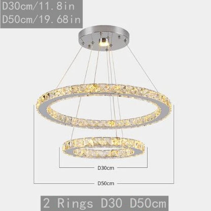 Luxury K9 Crystal Led Modern Pendant Light Chandelier DIY Shape Nordic Ceiling Lamp Lustre Living Dining Room Hang Decor Fixture