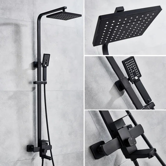 Wanmivezlo Wall Mounted Shower Faucet Set Square Rainfall