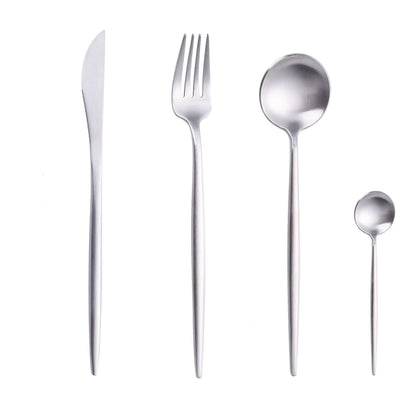 Gold Cutlery Set Forks Spoons Knives Tableware Steel Cutlery Set Stainless Steel Dinnerware Set Spoon Knife Fork Custom Logo