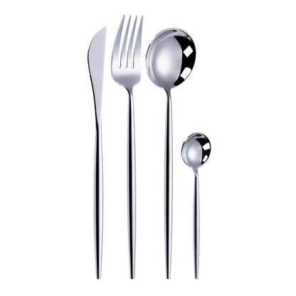 Gold Cutlery Set Forks Spoons Knives Tableware Steel Cutlery Set Stainless Steel Dinnerware Set Spoon Knife Fork Custom Logo