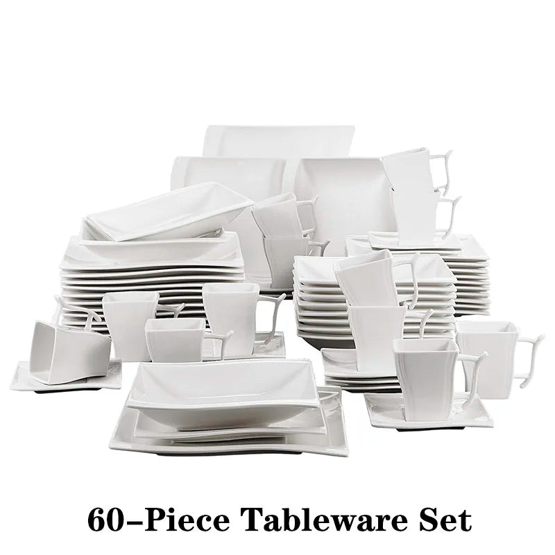 MALACASA Flora Porcelain Dinnerware Set For Everyday Use