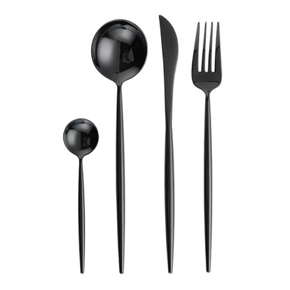 Gold Cutlery Set Forks Spoons Knives Tableware Steel Cutlery Set Stainless Steel Dinnerware Set Spoon Knife Fork Custom Logo