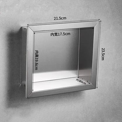 304 Stainless Steel Concealed Install Bathroom Storage Shelf Shower Organizer Storage Rack  Inside Wall Mounted Bathroom Shelf