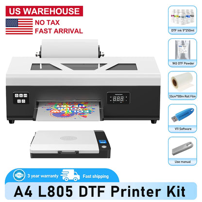 A3 DTF Printer Impresora XP600 DTF Printer A4 L800 DTF Printer Printing Machine For T-shirt Direct Transfer Roll Film Printer