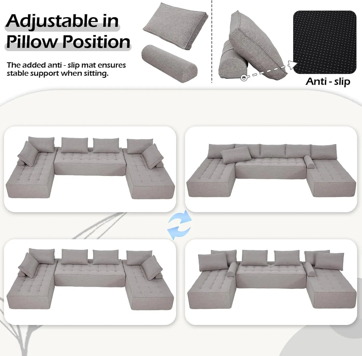 HOMREST Sponge Loveseat Sofa with Cushion Back and Wooden Frame