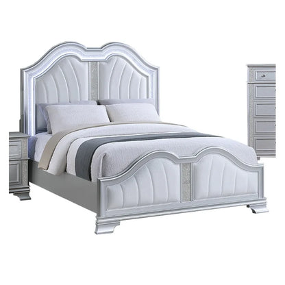 Modern Fabric Bed Frame With Built In USB Charging Port