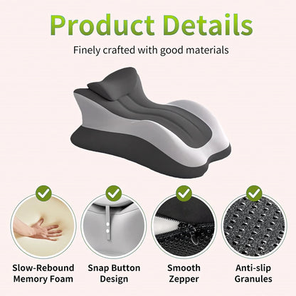 Multifunctional Memory Foam Prone Reading Pillow Relieve Neck Arm Fatigue Removable Headrest Anti-Slip Ideal for Bed Reading Wat