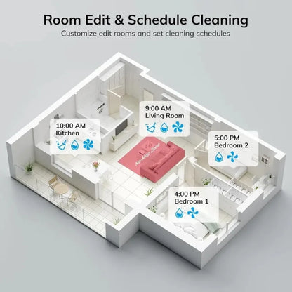 Furniture.A12 Pro Robot Vacuum and Mop Combo, Self Emptying Station for 60 Days, LiDAR Navigation,  Mapping, No-Go Zones sofa