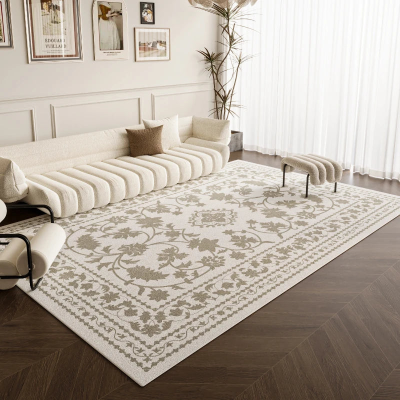 French Style Carpets for Living Room Light Luxury Bedroom Decor Carpet Thickend Plush Lounge Floor Mat Washable Bedside Soft Rug