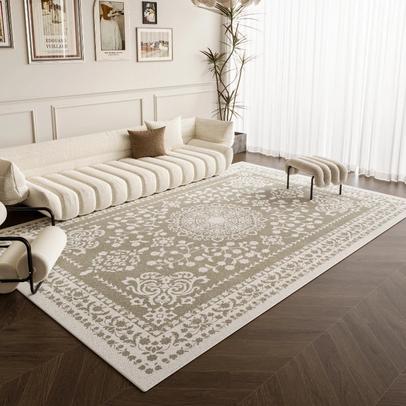 French Style Carpets for Living Room Light Luxury Bedroom Decor Carpet Thickend Plush Lounge Floor Mat Washable Bedside Soft Rug