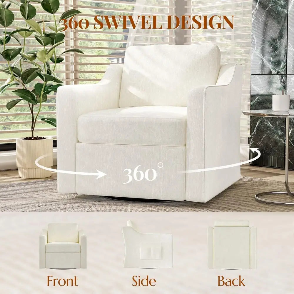 360 Swivel Accent Chair Set of 2 Upholstered Reading Chairs