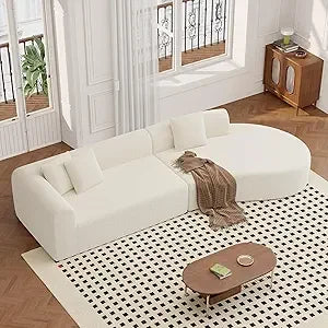 126" Oversized Modular Sectional Sofa, Modern Cloud Curved Couch with Deep Seat, Upholstered Corduroy Couches for Living Room, N