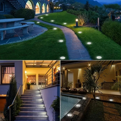 Mini Solar Ground Lights, 8 Pack Solar Lights Outdoor Waterproof, Pathway Lights Solar Powered