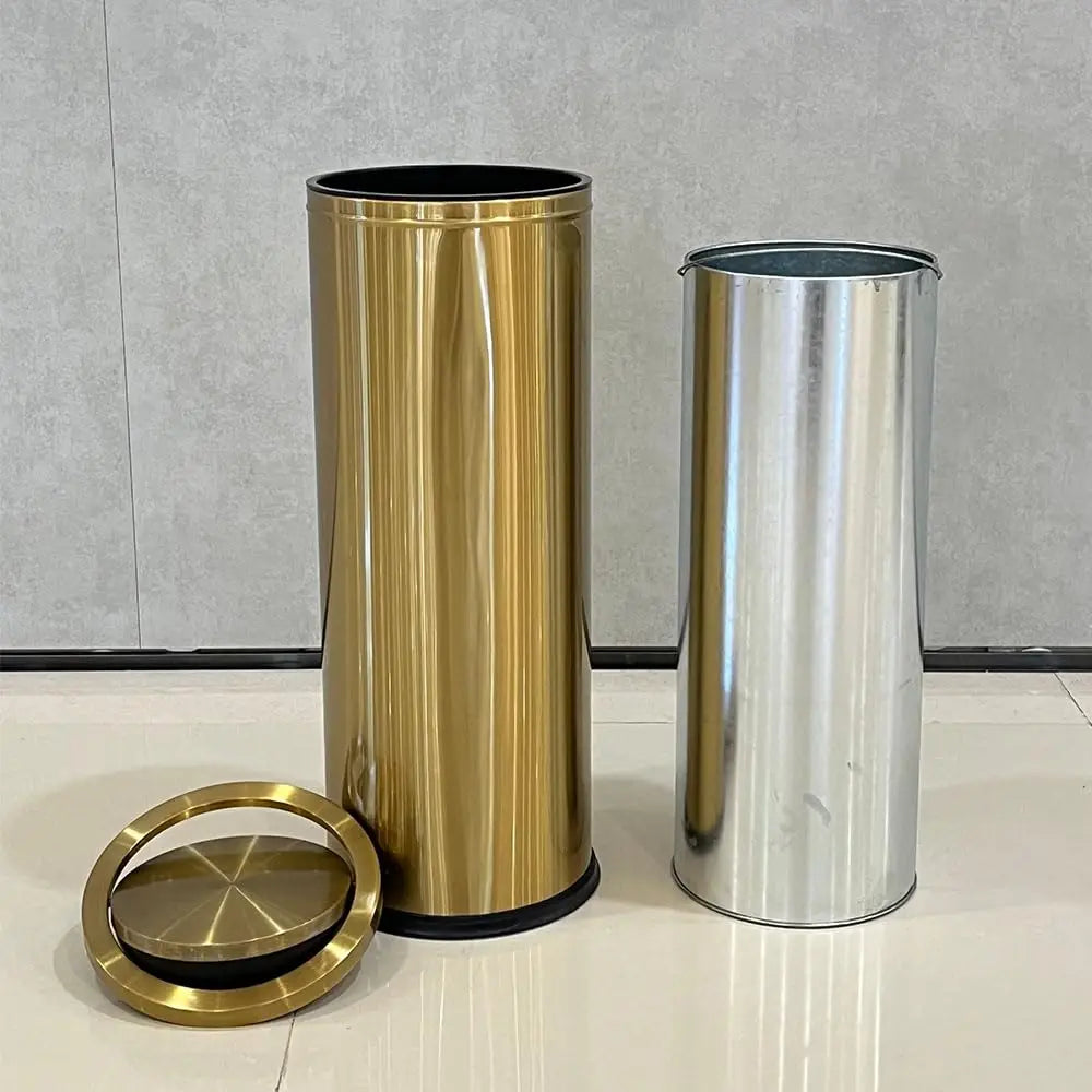 Stainless Steel Trash Can With Flip Lid For Kitchen Bathroom