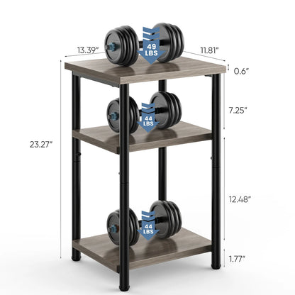 MCQ Three Tier Wood Coffee Table With Storage Shelf
