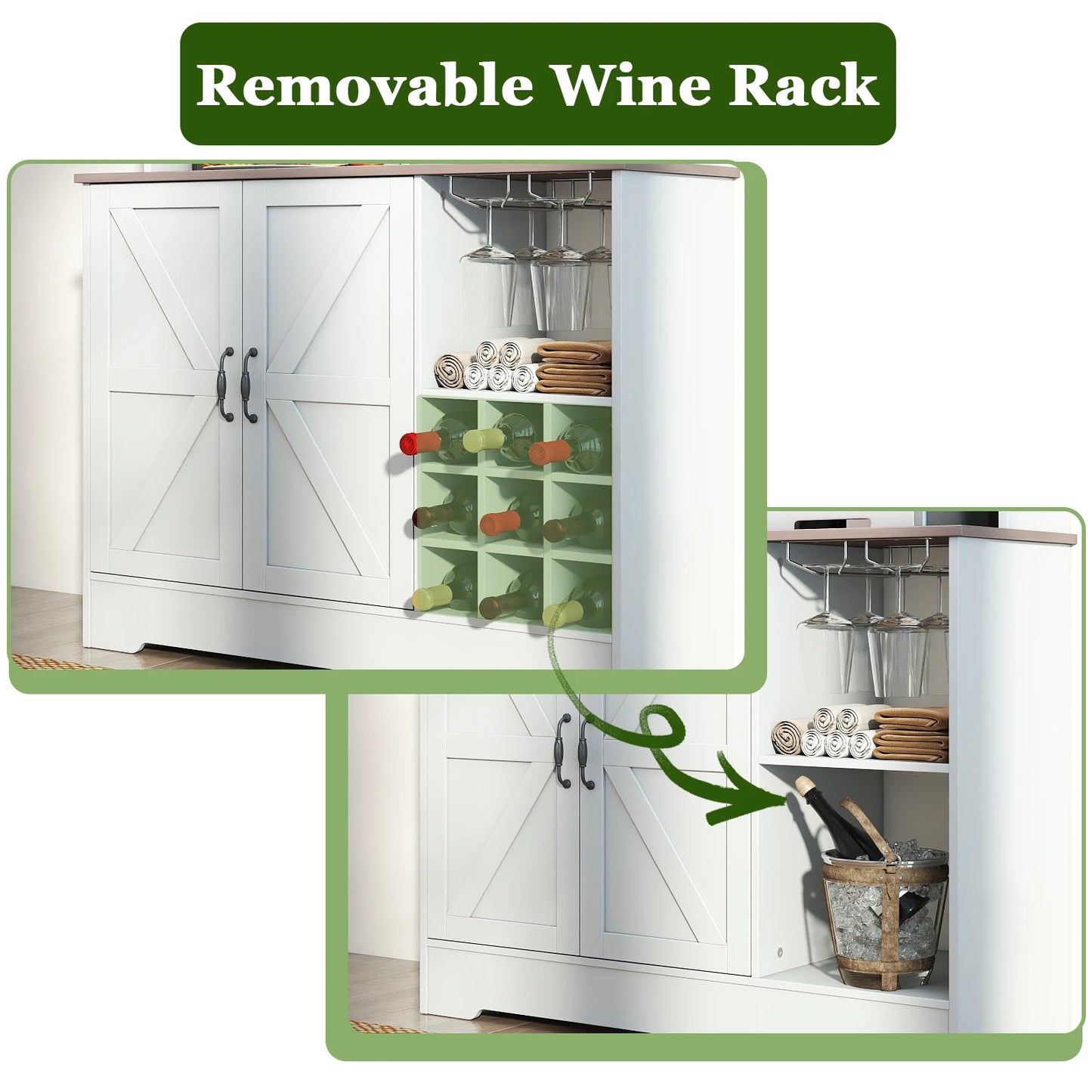 Charge Kitchen Pantry Cabinet With Charging Station and Sliding Doors