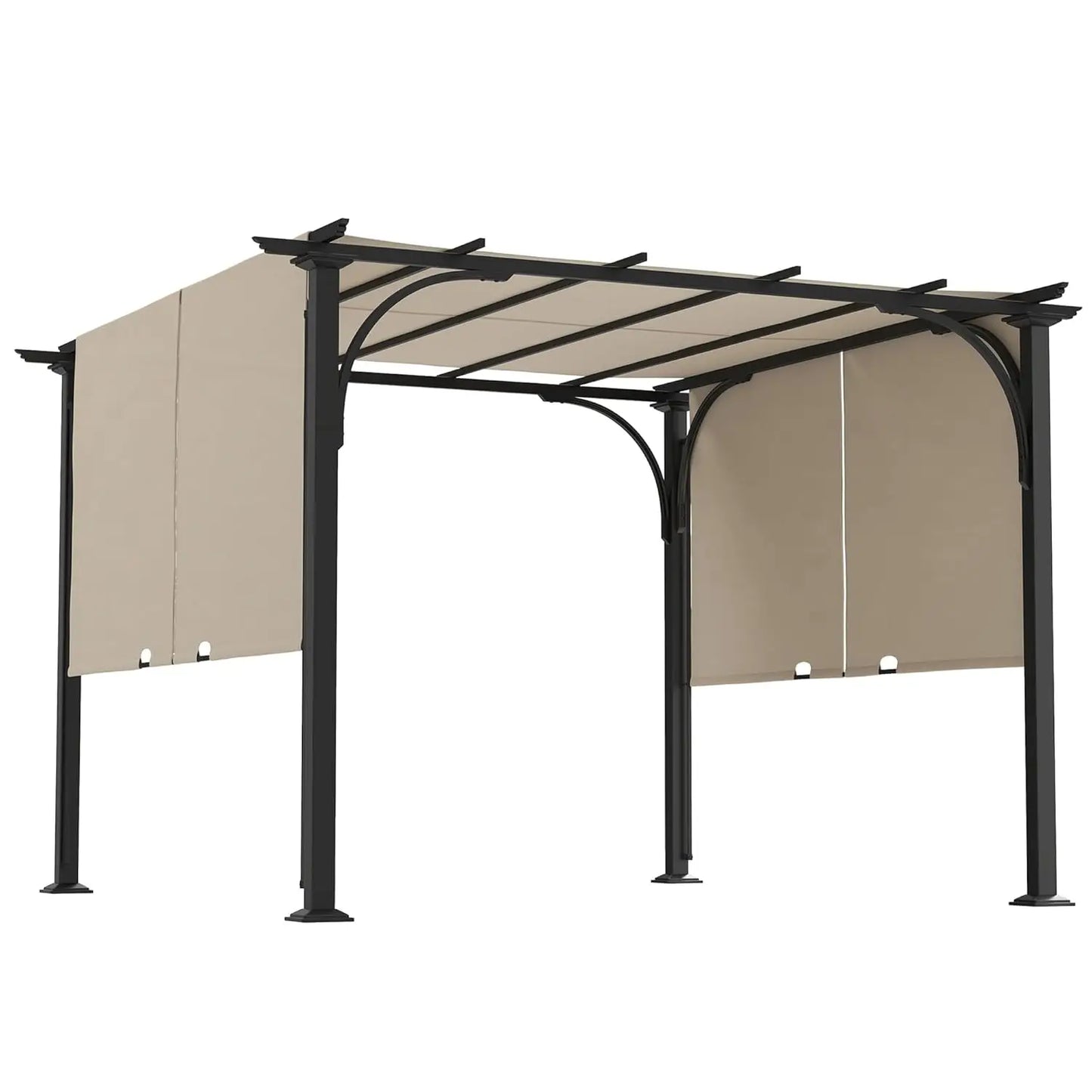 10' x 10' Patio Pergola with Weather-Resistant Steel Frame, Backyard Sun Shade Canopy Cover Shelter for Porch, Customized