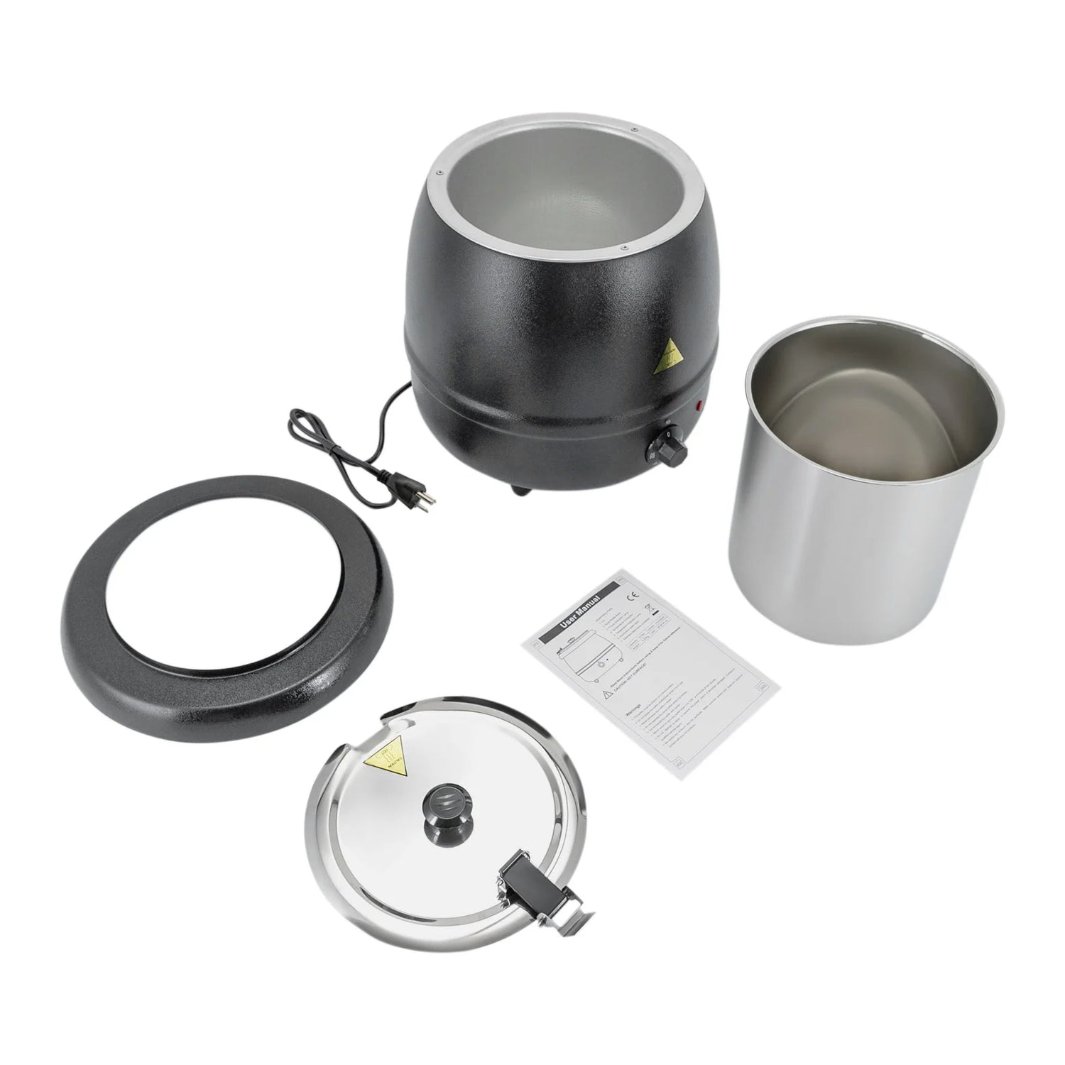 10.57Qt Soup Warmer 35-80°c Adjustable Soup Pot Heating Stew Kettle with Lid Buffet Warming Pot for Restaurant Hotel Canteen