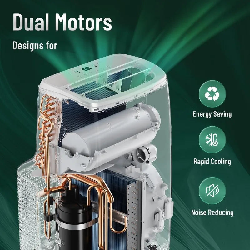 Portable Air Conditioners,10000 BTU(Ashrae) /6,300 BTU (SACC) DUAL MOTORS, Cooling,Dehumidifier,Fan Mode,Up to 250 S