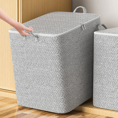 Clothes Storage Baskets Foldable Clothes Storage Bins Multifunctional Large Capacity with Handle Zipper Household Closet Storage