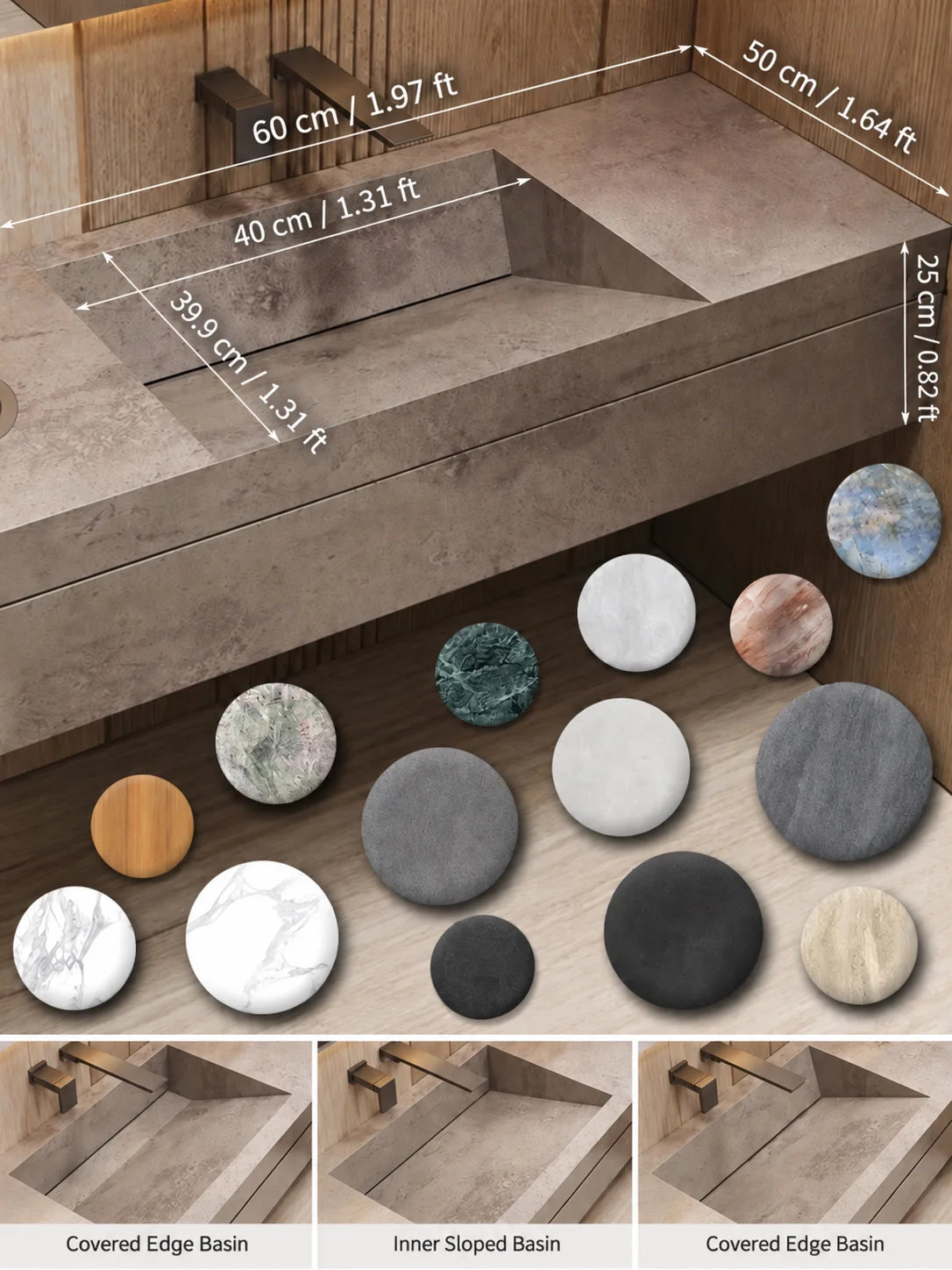 Custom Luxury Natural Stone Bathroom Vanity With Integrated Dual Basin