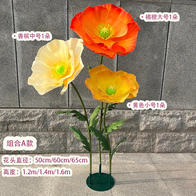Waterproof Form Artificial Flowers Outdoor Wedding Accessories Plants Decoration Garden Fake Marriage Road Lead Flowers Decor