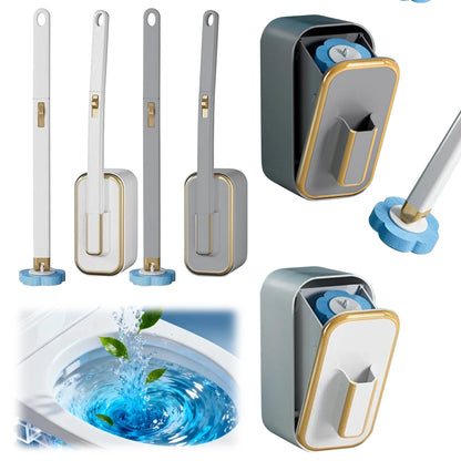 Wall Mounted Toilet Brush with 36 Refill Heads and Holder Disposable Toilet Brush for Floor Drain Bathtub Mirror Sink Glass