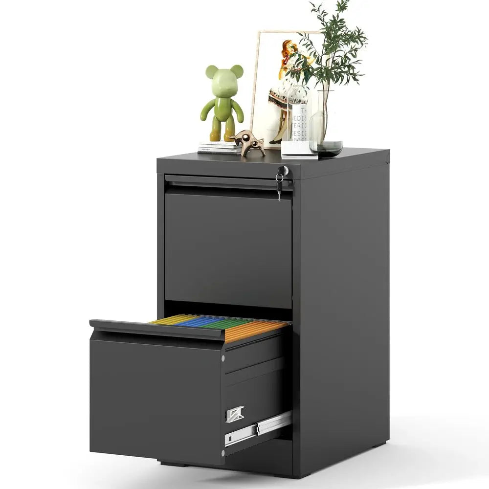 de 2 cajones, archivadores verticales con cerradura para oficina en casa, archivador de acero de oficina resistente para colgar